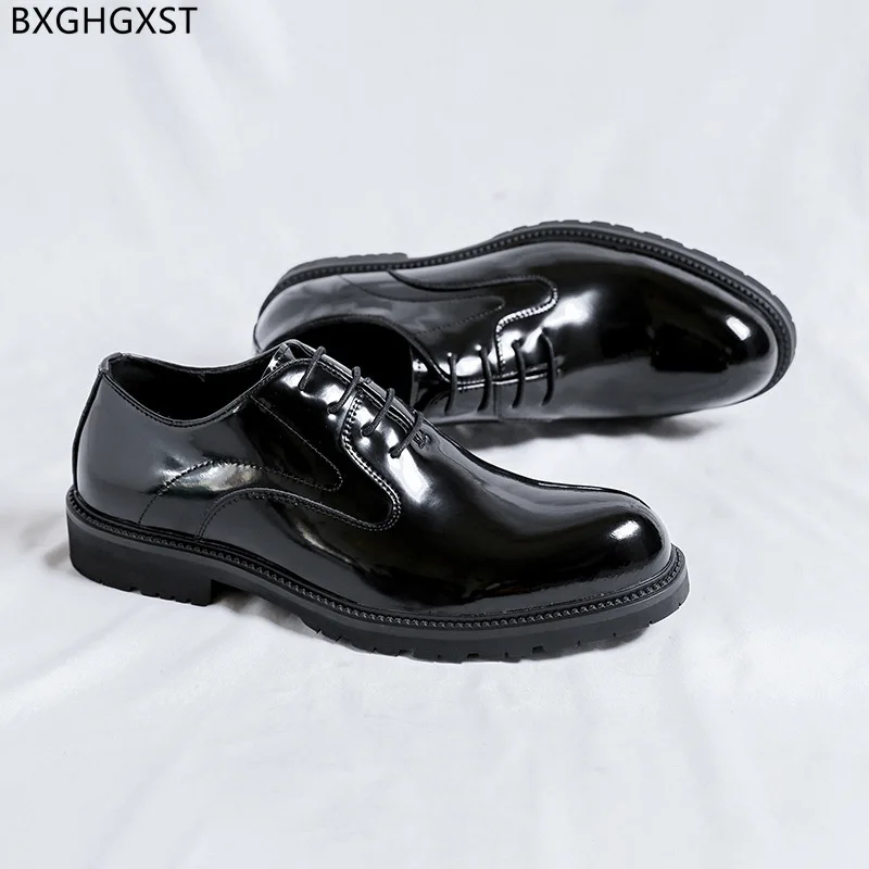 Oxford Patent Leather Shoes Men Formal Black Dress Shoes Mens Fashion Party Shoes for Men 2024 Zapatos De Vestir De Los Hombres