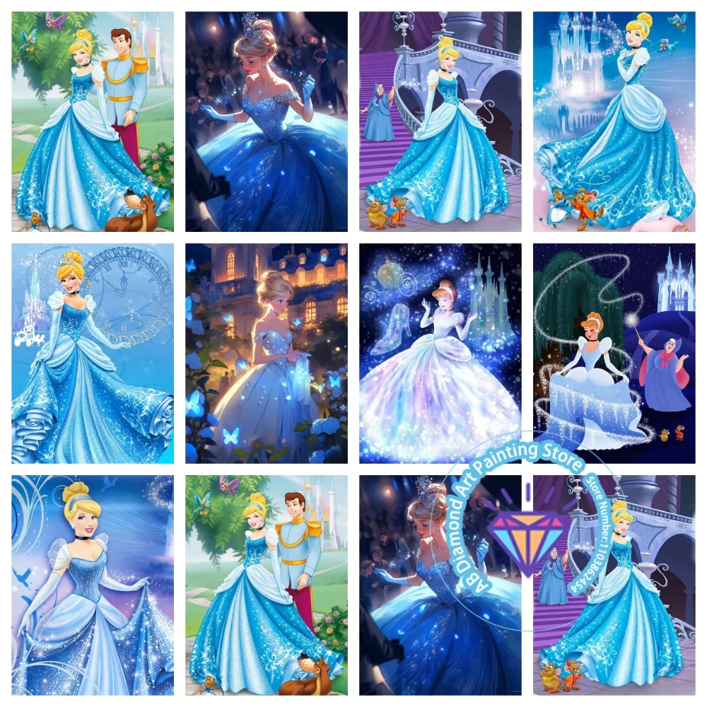 

Cartoon Cinderella AB Diamond Drawing Kit Square Round Diamond 5D DIY Mosaic Handmade Art Adult Exquisite Gift Crafts Home Decor