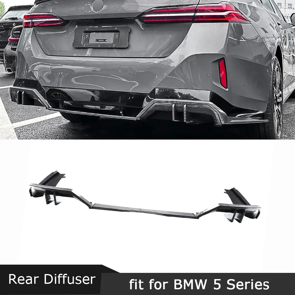 

JMCARCOOL Car Rear Bumper Lip Diffuser Spoiler Body Kits for BMW 5 Serise G60 G68 M Sport 2024+ ABS Carbon Look Rear Diffuser