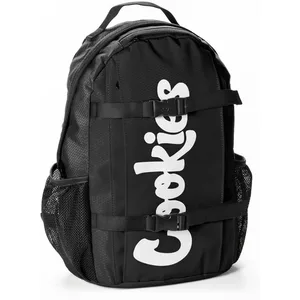 COOKIES Non-Standard Ripstop Nylon Backpack Durable Tear-Resistant Bag with Heavy-Duty Zippers Mesh Side Pockets Adjustable Str