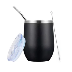 Yerba Mate Gourd Set Double-Wall Stainless Steel Mate Tea Cup and Bombilla Set Includes Yerba Mate Gourd (Cup) With One Bombilla