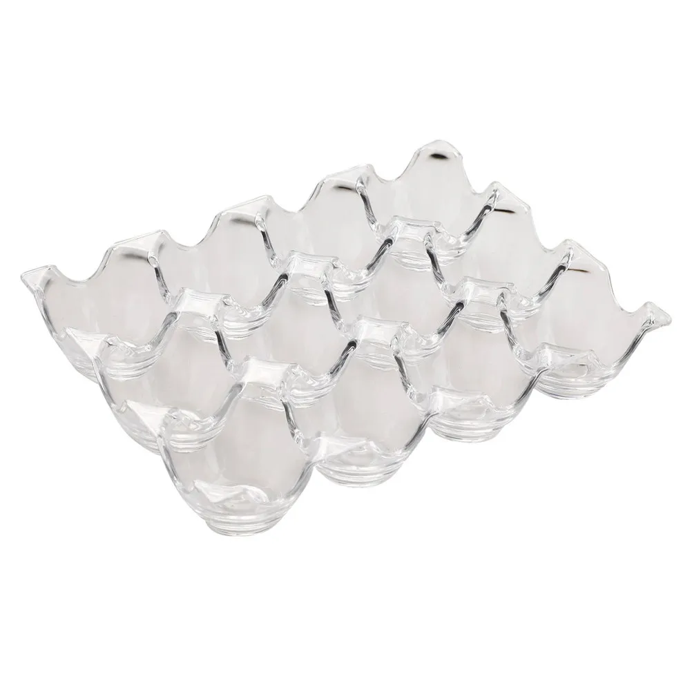1Pcs 12-Grid Transparent Acrylic Egg Holder Refrigerator Egg Storage Box Organize Fresh Eggs Prevent Smashing Crush Proof