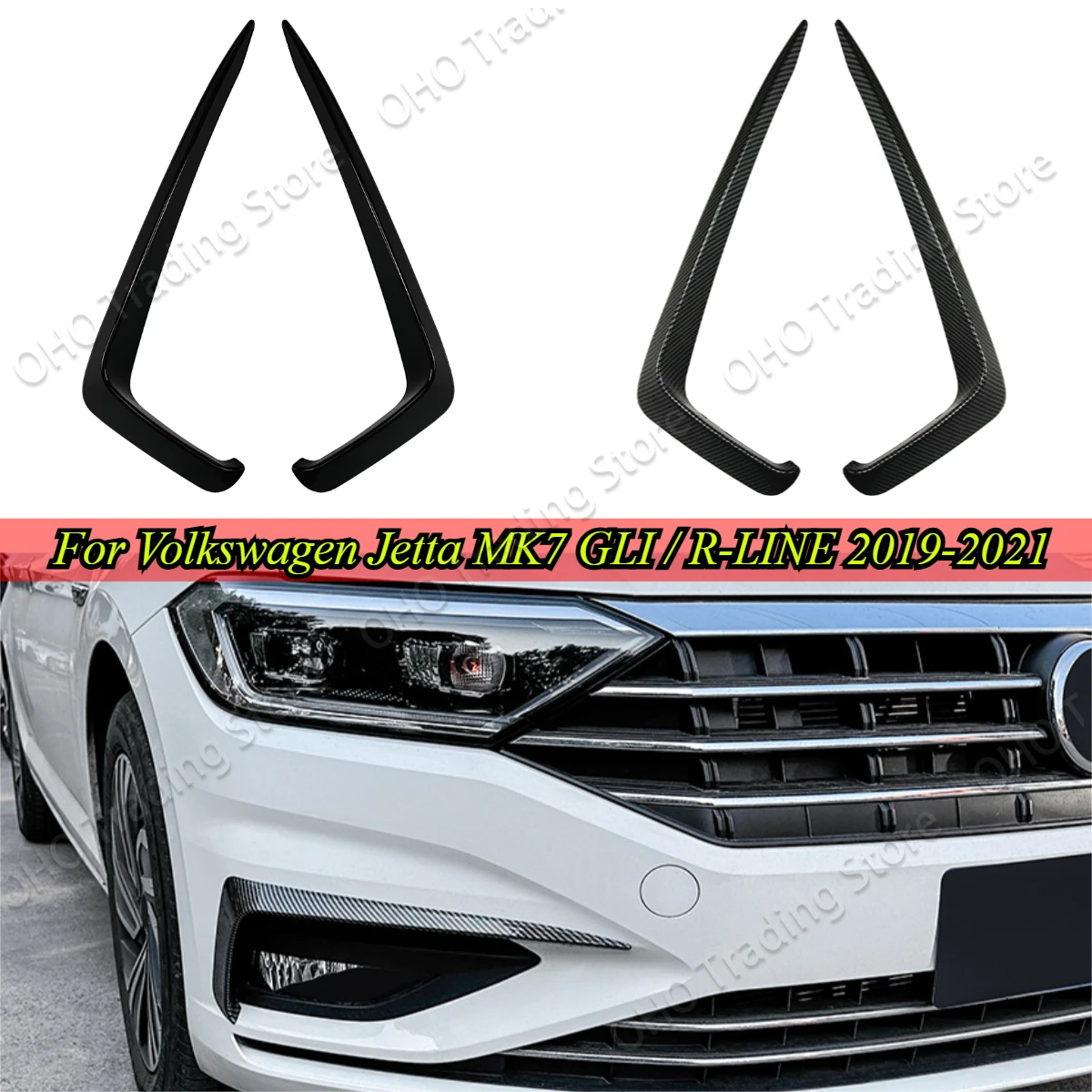 Передний бампер автомобиля, боковой вентиляционный сплиттер для Volkswagen Jetta MK7 GLI/R-LINE SEL S 2019-2021, накладка на противотуманные фары, спойлер, комплекты кузова