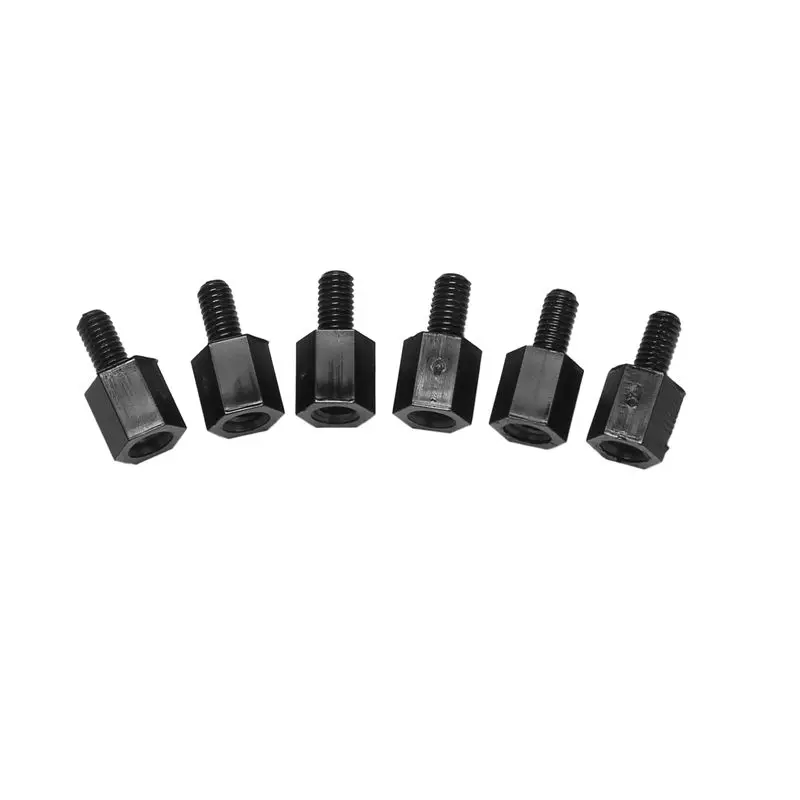 DT17 1000X Motherboard Nylon Hex Standoff Threaded Spacer M3 Thread 6+6mm Black