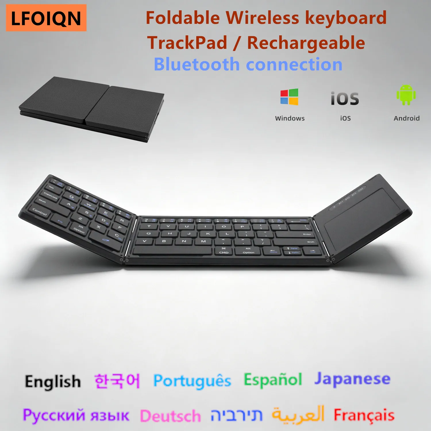 LFOIQN Wireless Bluetooth Mini Keyboard with TouchPad For iPad Air Pro 11 Samsung Xiaomi Redmi Pad Tablet Phone Folding Keyboard