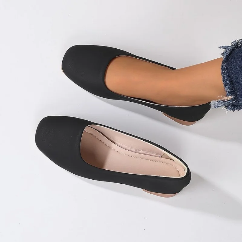 Soft Leather Round Toe Slip-On Shoes 2026 Spring Casual Office Footwear view 3