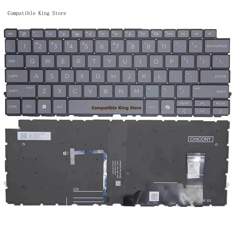d Laptop US Keyboard For HP Elitebook 1040 G9 G10 G11 Gray Color