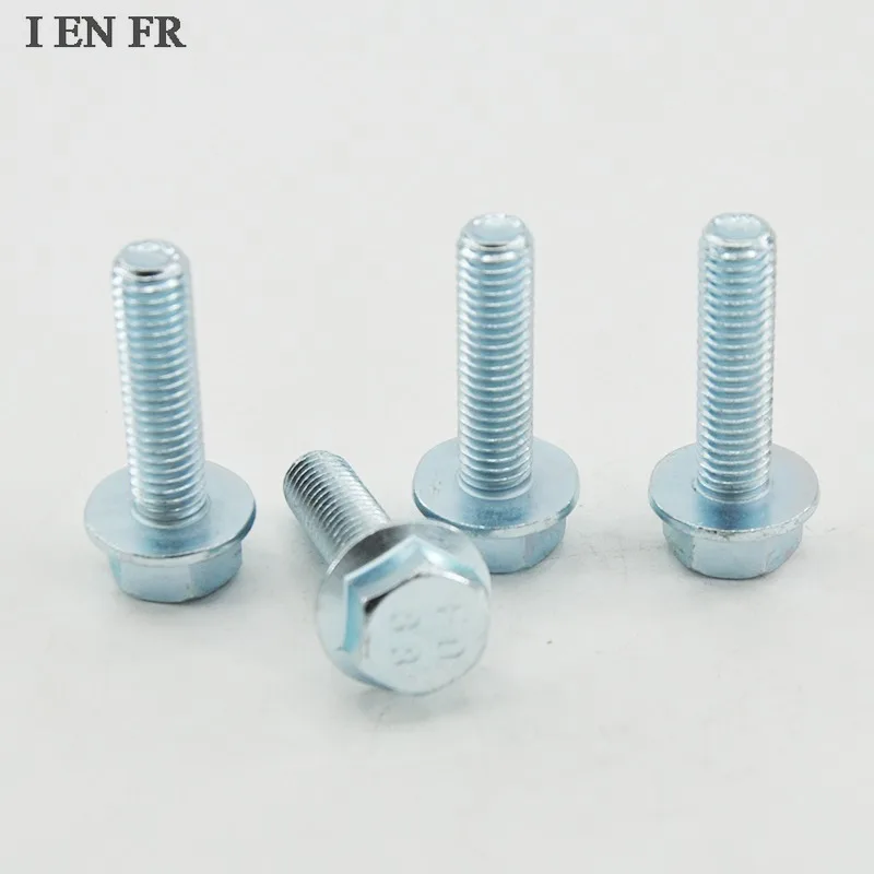 GB5787 M5 M6 M8 M10 M12 Grade8.8 High Hardness Blue White Zinc Full/Half Thread External Hex Hexagon Flange Bolt Screws with Pad