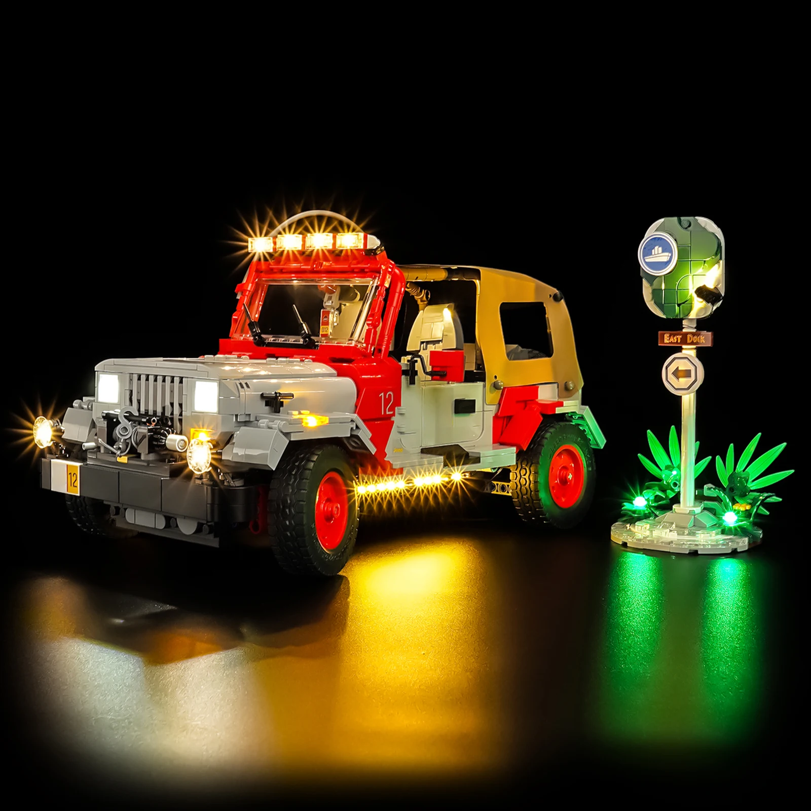 

HPROSPER 5V LED Light (No Model) For LEGO 77984-Jurassic Park Jeep Wrangler Decorative lights With battery box