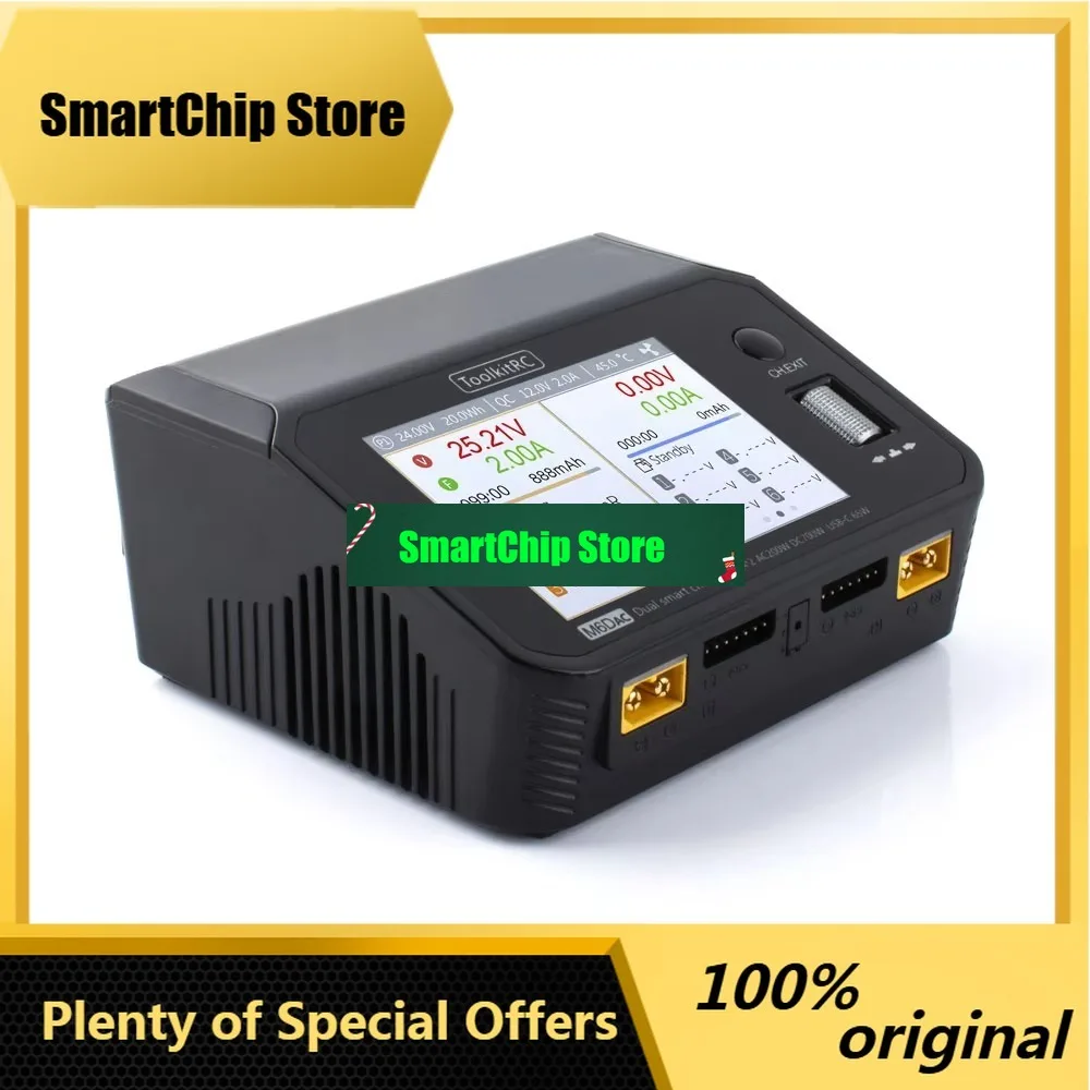 SmCpToolkitRC M6DAC Dual Channel Smart Lipo Battery Charger Discharger AC 200W DC 350WX2 15A For 1-6S LiHV PD 65W