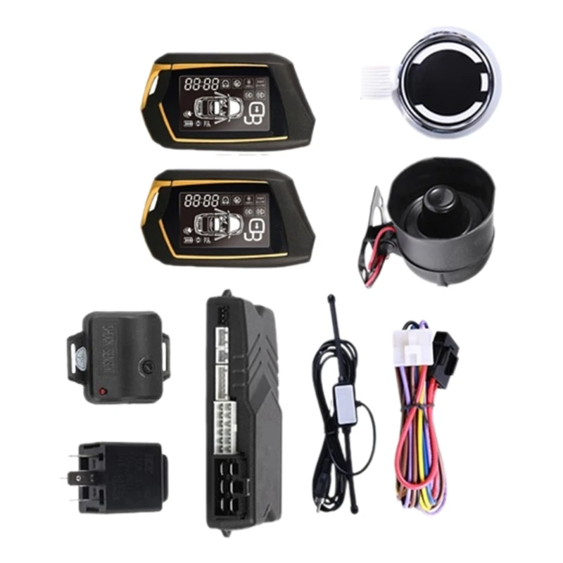 

Keyless Entry Remote Starter System 2 Way Alarm System Remote Control Alarm System Simple Operate for Theft Prevention