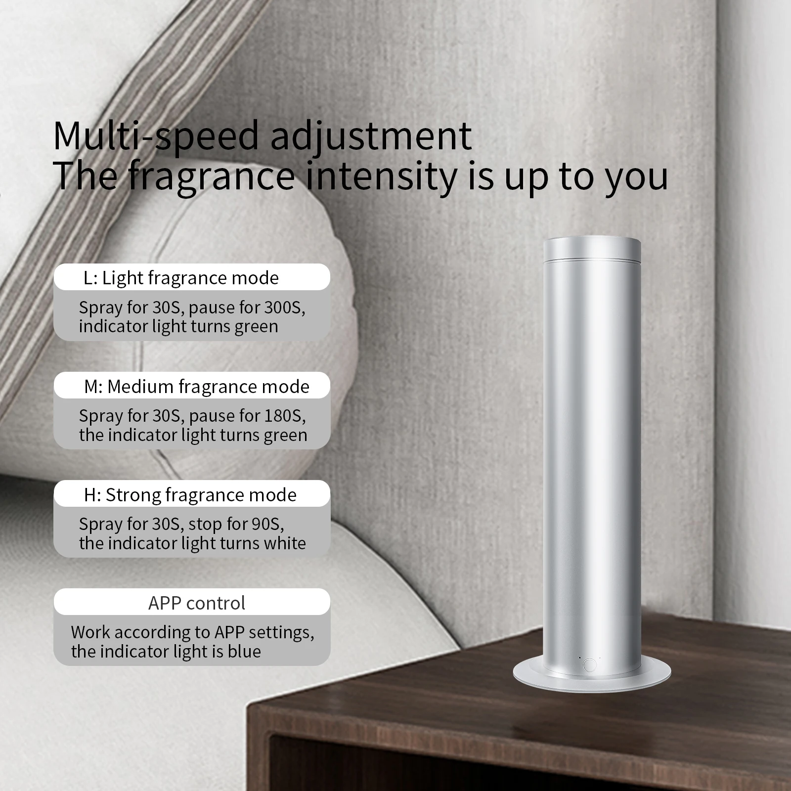 Smart Waterless Aroma Diffuser  Bluetooth App Control Fragrance Machine  Scent Oil Essential Diffuser Air Freshener Home Office - view 6