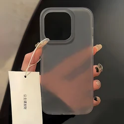 Translucent Clear Phone Case For iPhone 17 Air 16 Pro Max 15 14 16 Plus 13 12 Mini 11 Matte Black Soft TPU Shockproof Back Cover