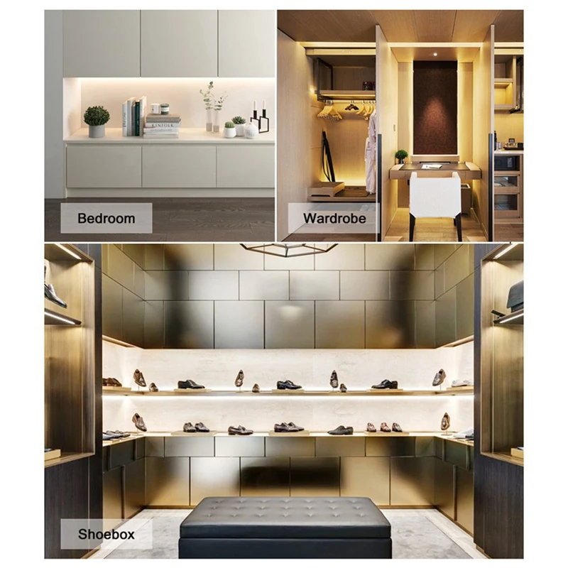 شريط ثلج LED للمطبخ مع مفتاح أبيض دافئ مقاوم للماء، سهل التركيب، سهل الاستخدام 5 أمتار