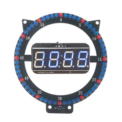 DIY Electronic Kit Clock with Rotating LED DS1302 Display Time Temperature Clock Kit Learning Soldering Project Practice Solder