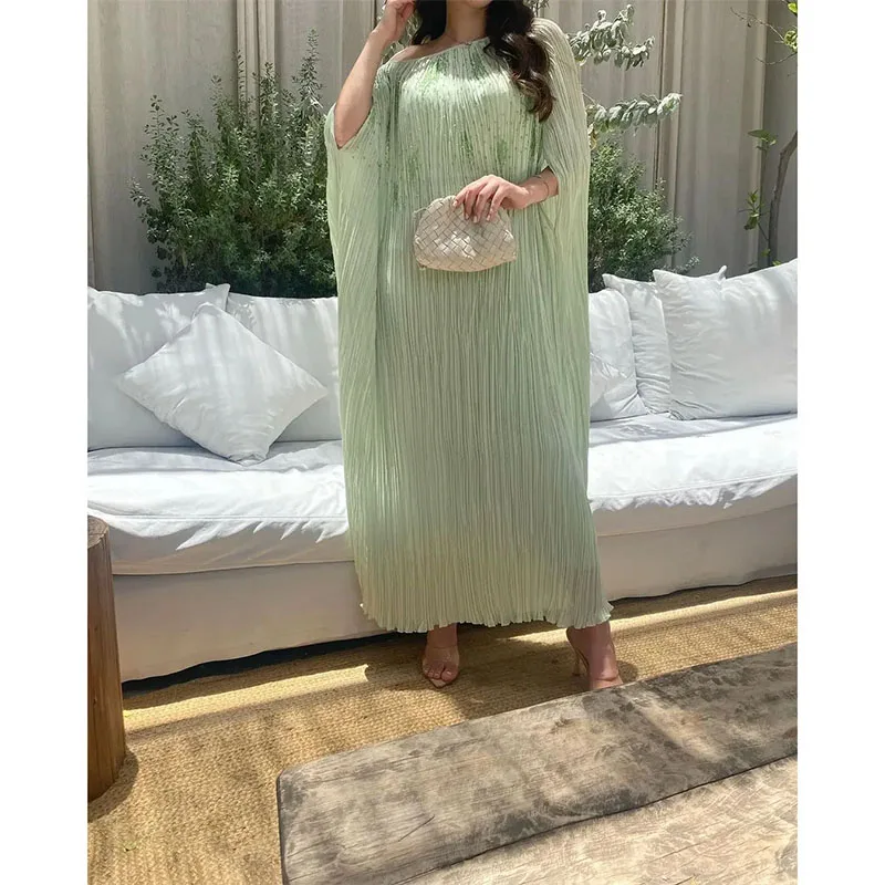 

Elegant A-Line Off Shoulder Evening Dresses Beads Prom Dresses Saudi Arabia Ankle-Length Party Gown Robes De