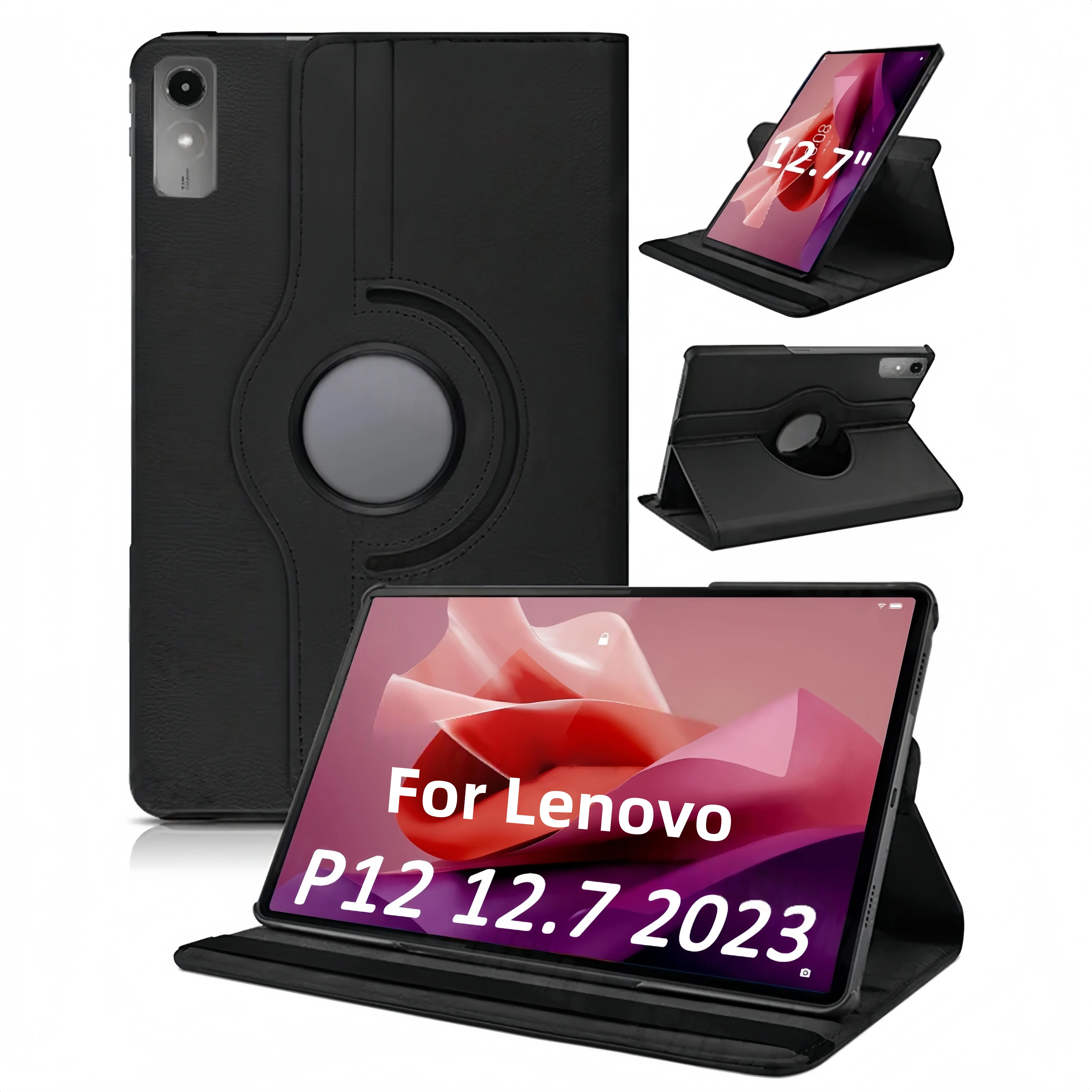 

Для Lenovo Xiaoxin Pad Pro 12,7 2023, чехол с вращающейся на 360 градусов подставкой, чехол Tab P12 12,7 дюйма TB-370FU TB-371FC, чехол для планшета Funda