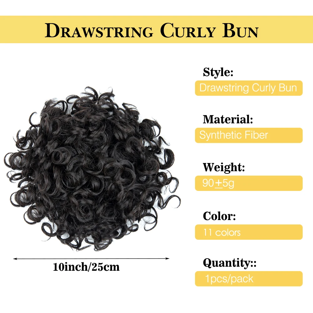 Cheap Updo Cover Buns Messy Hair Chignon for Women Fluffy Synthetic Curly Postiche Chignon Fake Drawstring Hairpiece