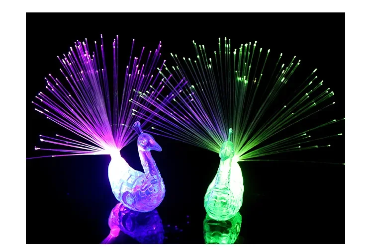 1PCS Luminous Peacock Decoration Open Light Toys Flash LED Lights Stars Shine In The Dark Kids Toys Glow In The Dark Kids Toy