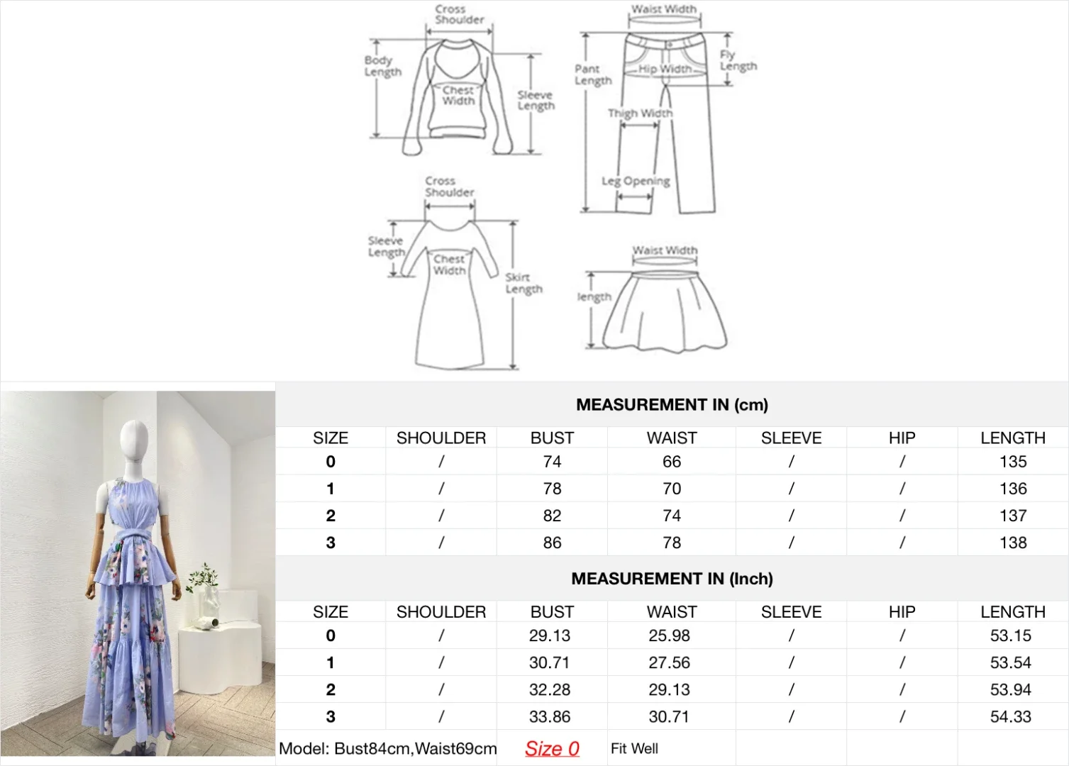 Sukienki damskie Niebieski kwiatowy wzór Bez rękawów Wycięty tył Plisowana sukienka midi