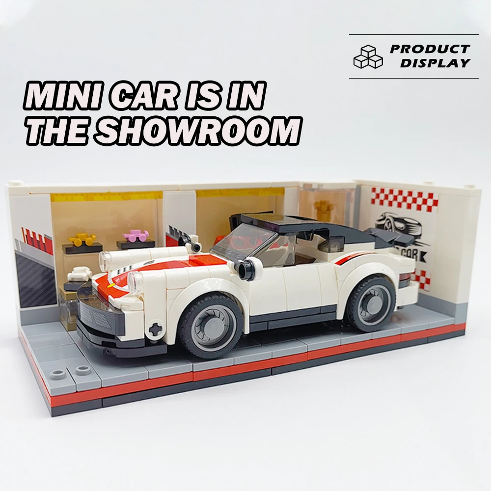 Techniczne sportowe przechowywanie samochodów klocki Model parking mały salon cegły zaawansowane technologicznie modułowe plastikowe zabawki na prezenty dla dzieci