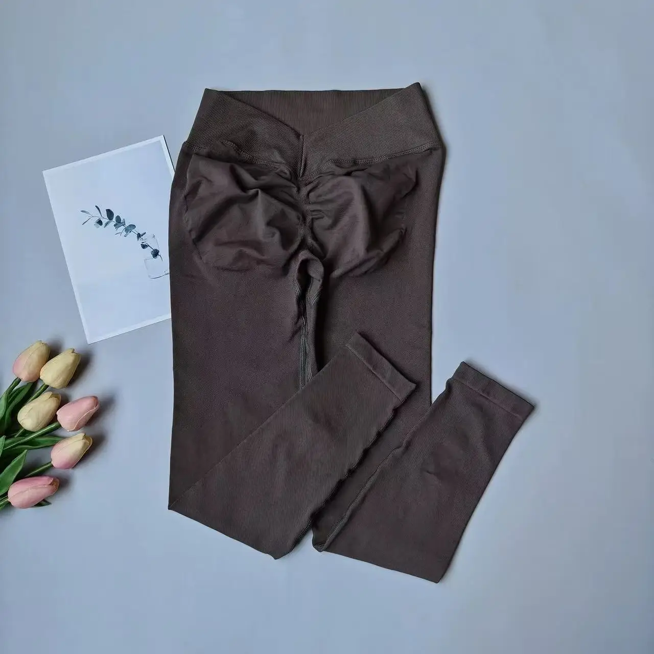 Peach Butt Fitness-Lauf-Sporttights, nahtlos, hüfthebend, hochtailliert, bauchkontrollierend, elastische Yoga-Leggings, Peach-Hosen – Detail 14