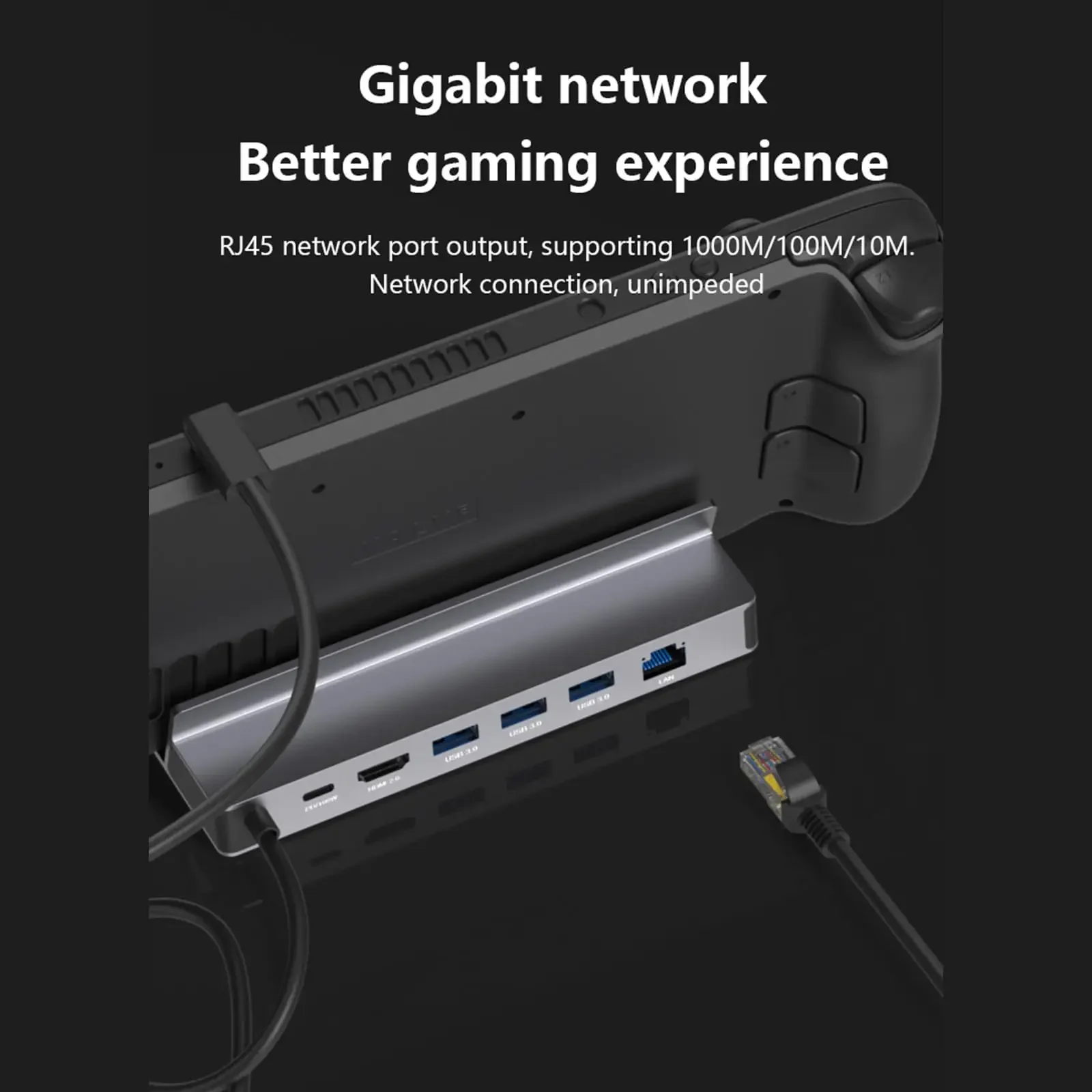 

Док-станция USB3.0 Steam Deck для док-станции Steam Deck/ROG USB C 6 в 1 с HDMI 4K при 60 Гц 3 * USB3.0 (5 Гбит/с) Gigabit Ethernet 100 Вт