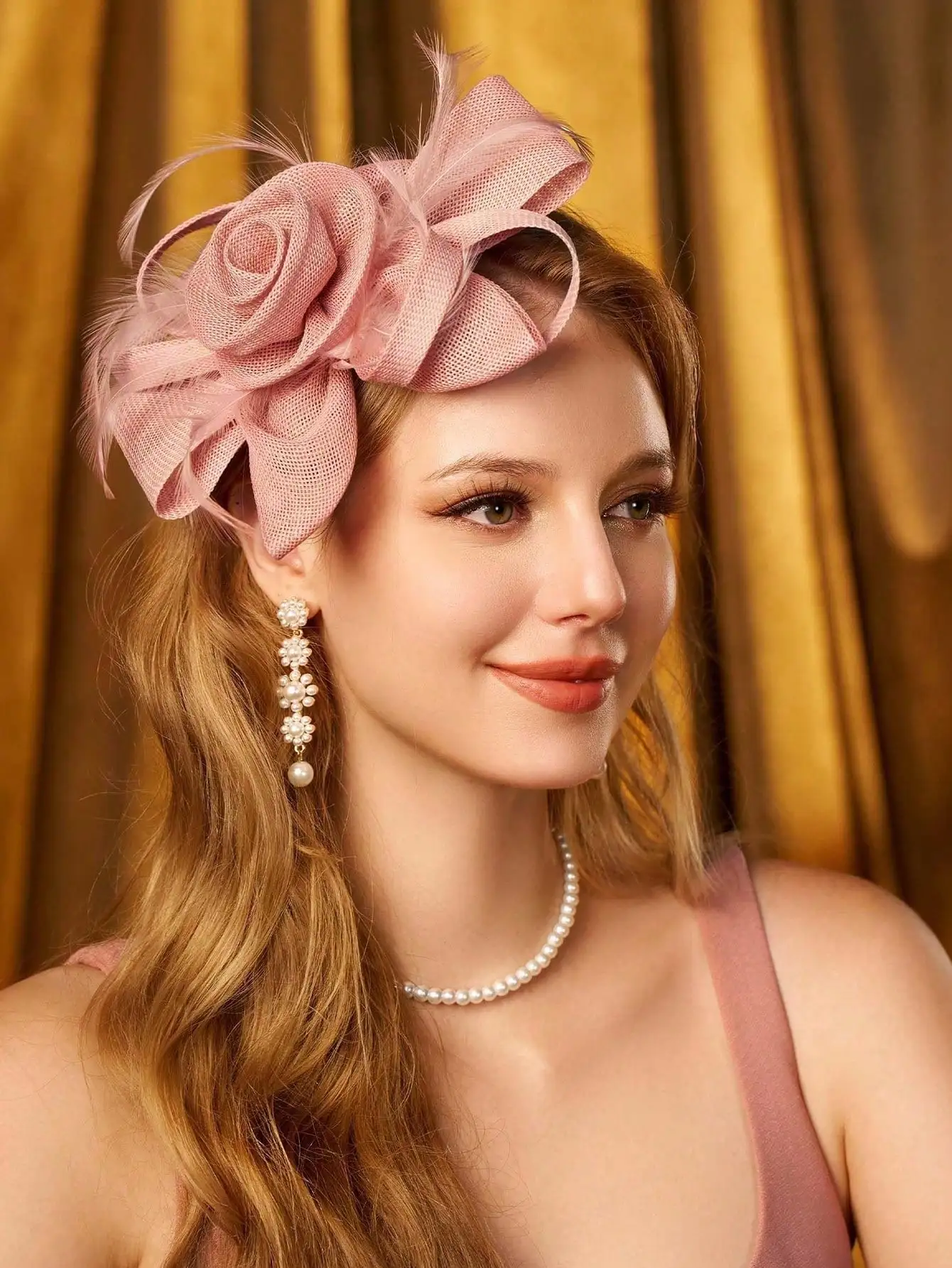 Large Rose Flower Headpiece Fascinator Hat