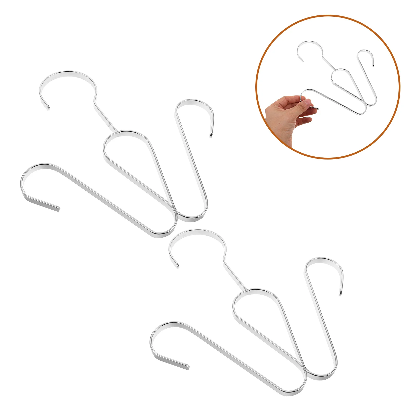 

4Pcs Stainless Steel Shoe Storage Hooks Double Hook Shoe Drying Rack for Closet Wall Hanging Organizer Boot Slipper Holder