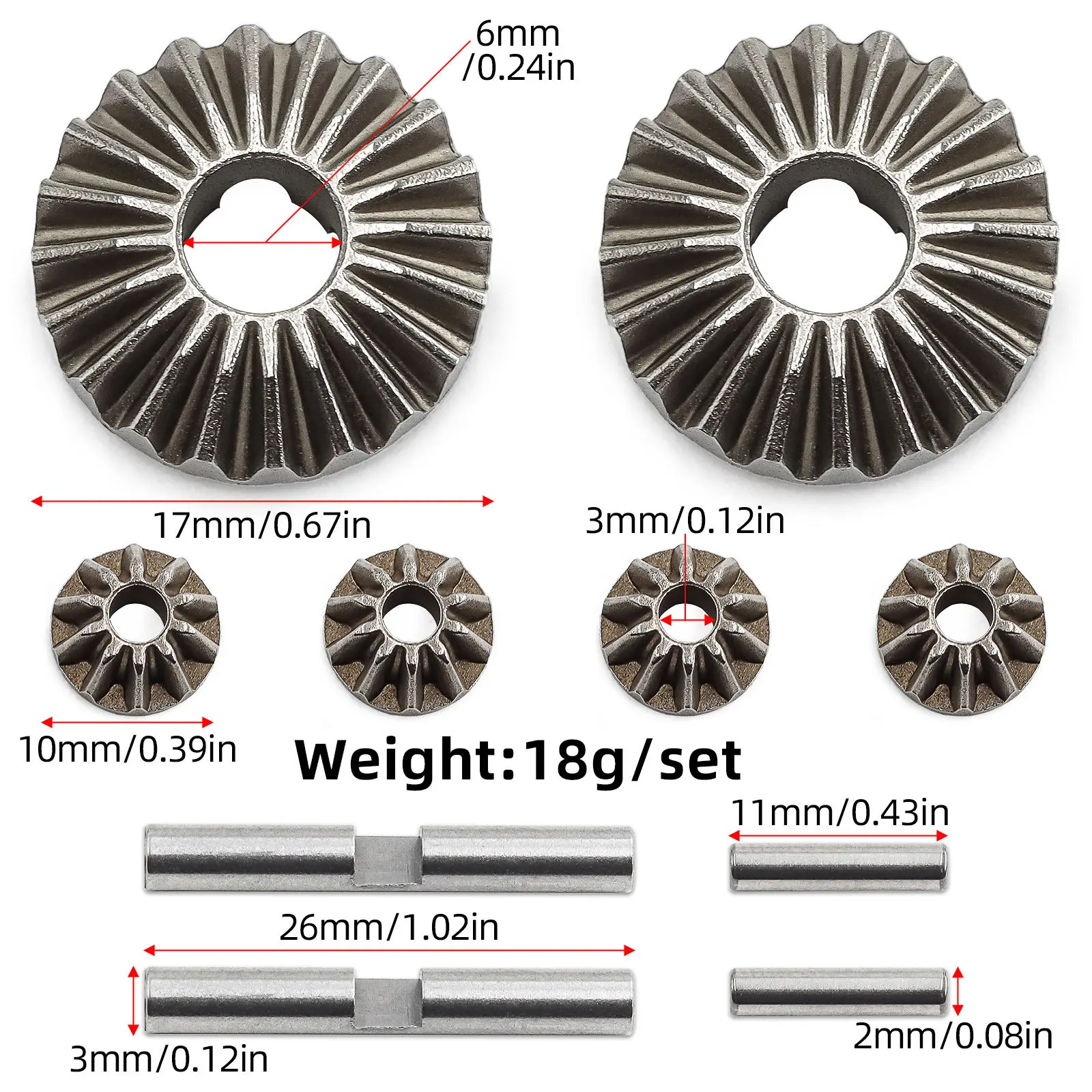 Parti di ricambio per ingranaggi differenziali EXB in acciaio legato per ARRMA 1/8 KRATON EXB e 1/7 BIG ROCK MOJAVE EXB