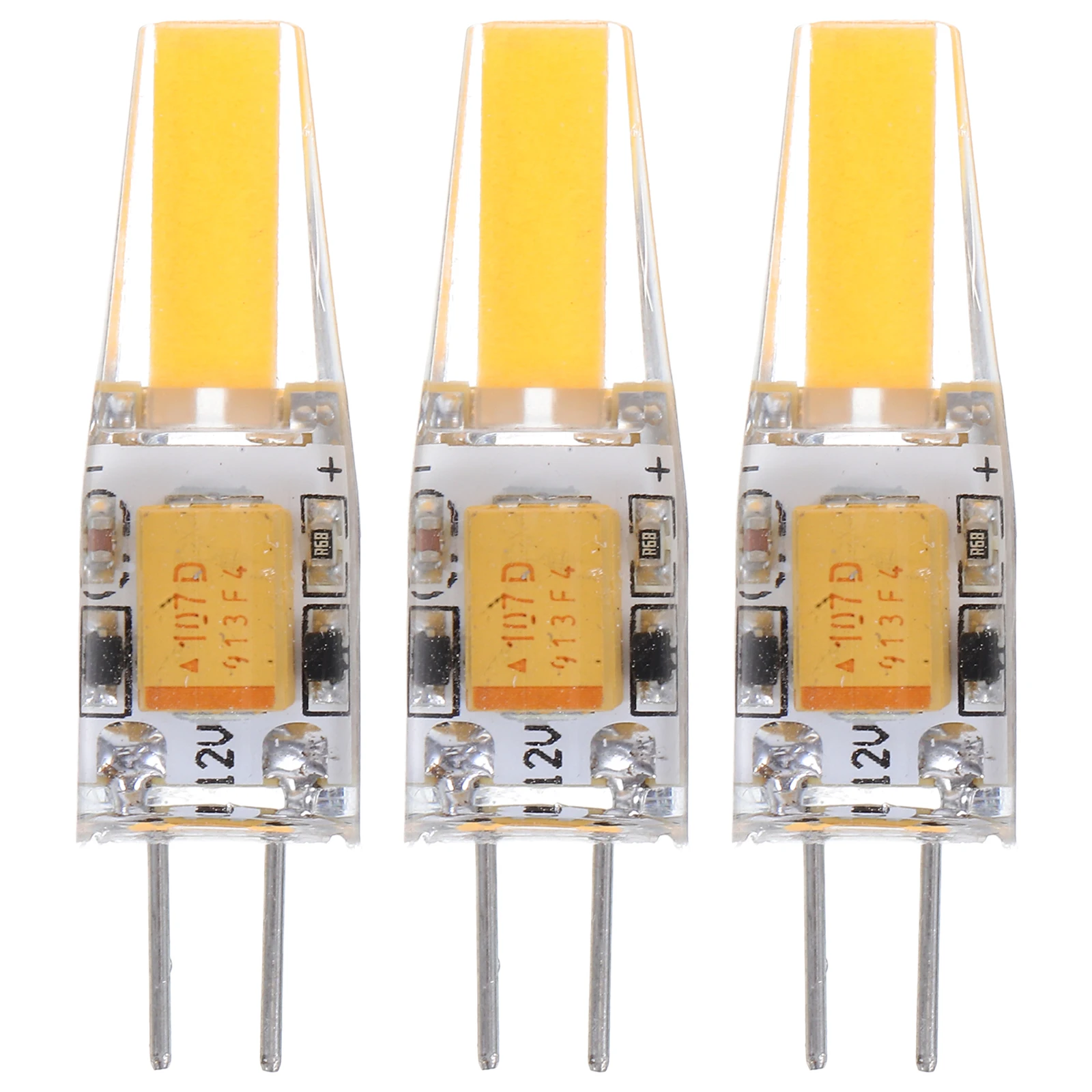 

3 pcs G4 Led Bulbs 2W Cob Chip Replacement Halogen Lamp Warm White For Cabinet Lighting Kitchen Hoods Wall Sconces Garden Lawn