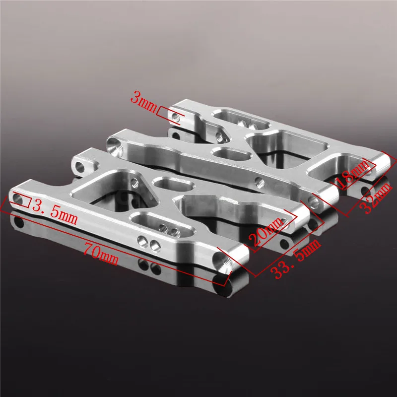 2 unids/lote Wltoys RC coche Alumbre brazo de suspensión inferior delantero K949-004 para modelos a escala 1/10 coches remotos K949 camión trepador