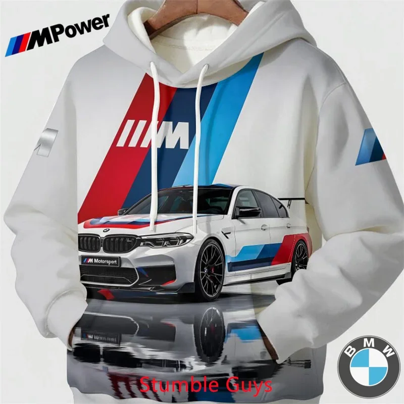 ربيع الخريف الرجال BMW M Power هوديي دراجة نارية سباق الرياضة خمر ملابس الطباعة الكلاسيكية #3