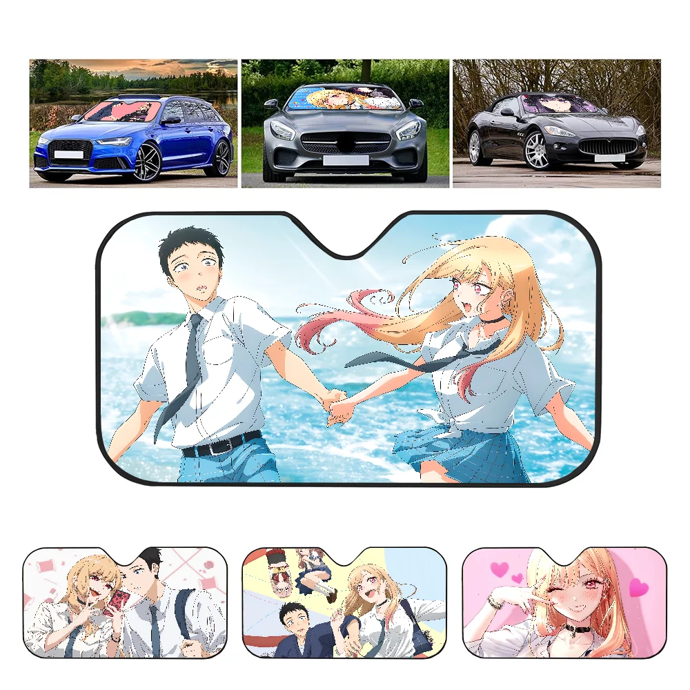 

Anime My Dress-Up Darling Windshield Sunshade Anime Cute Car Front Windshield 70x130cm Sun Visor Heat Reflector