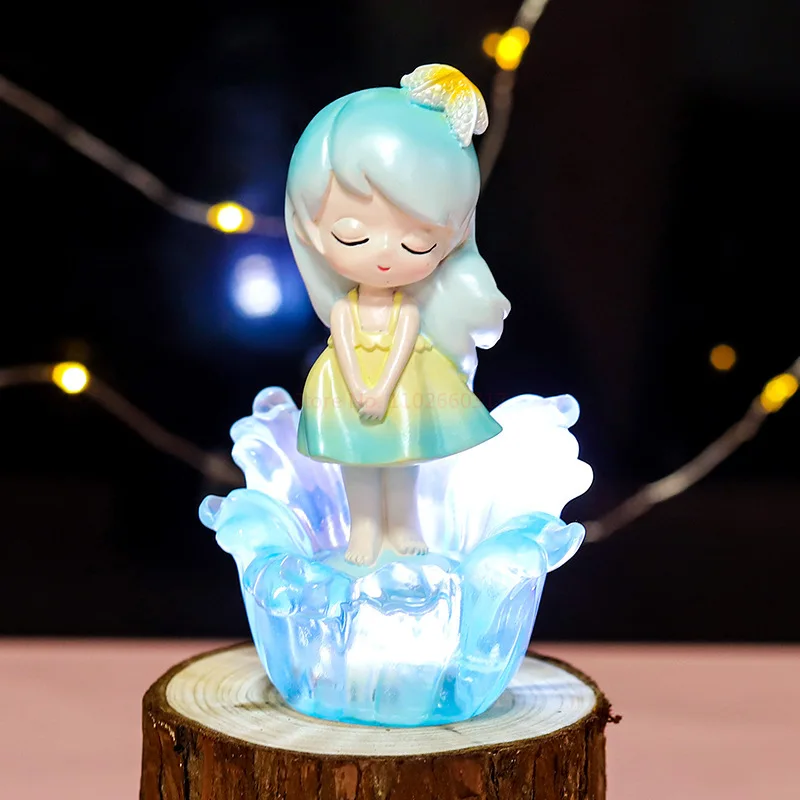 Original sonho de fadas com lâmpada série elf caixa cega brinquedos bonito anime personagem mão lidar com estilo caixa mistério kawaii presentes da menina