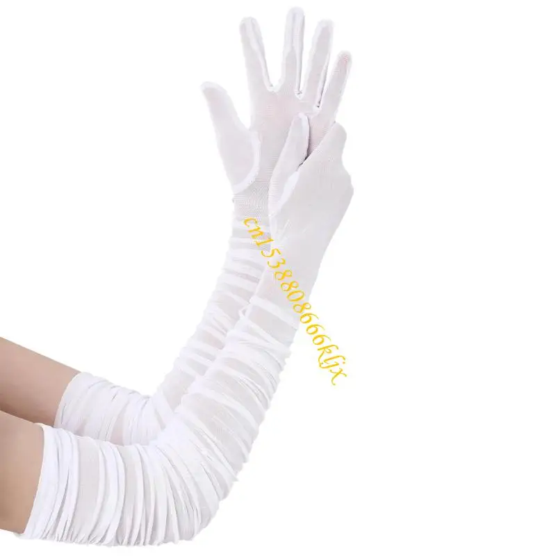 Luvas cosplay malha elástica com trajes travamento detalhando luvas longas perfeitas para figurinos cosplay