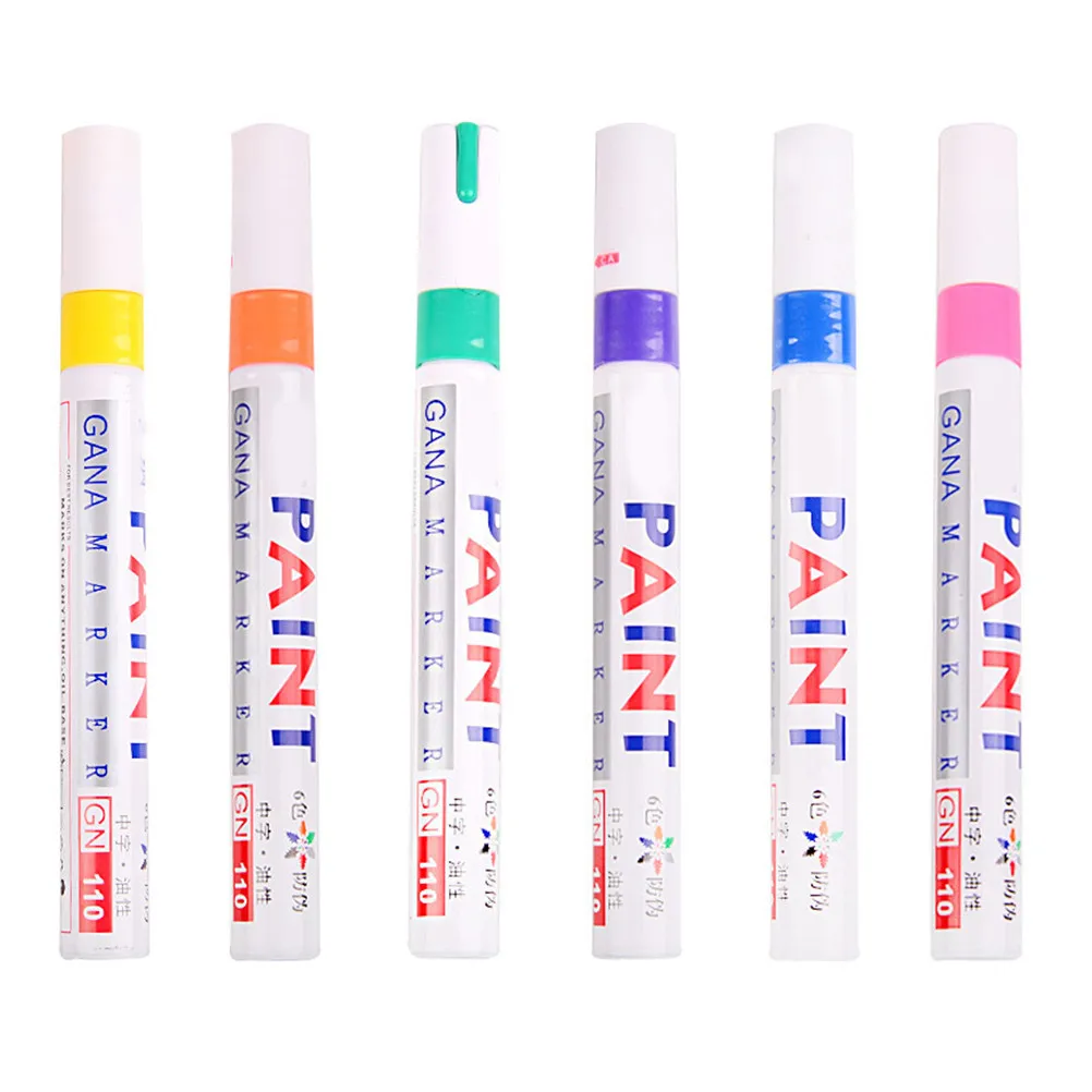

6Pcs Compact Portable Paint Pens Color Markers for Creative Art Painting DIY Graffiti Home Office Car Scratch Repair Acrylic