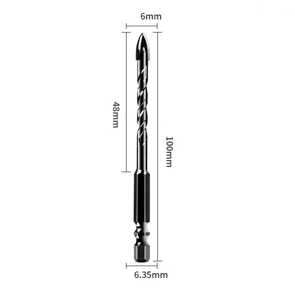 Durable Glass Drill Bit  6mm Triangle Drill Bits for Glass  Bricks  and Tiles  Durable and Fast Opening  Pack of 5