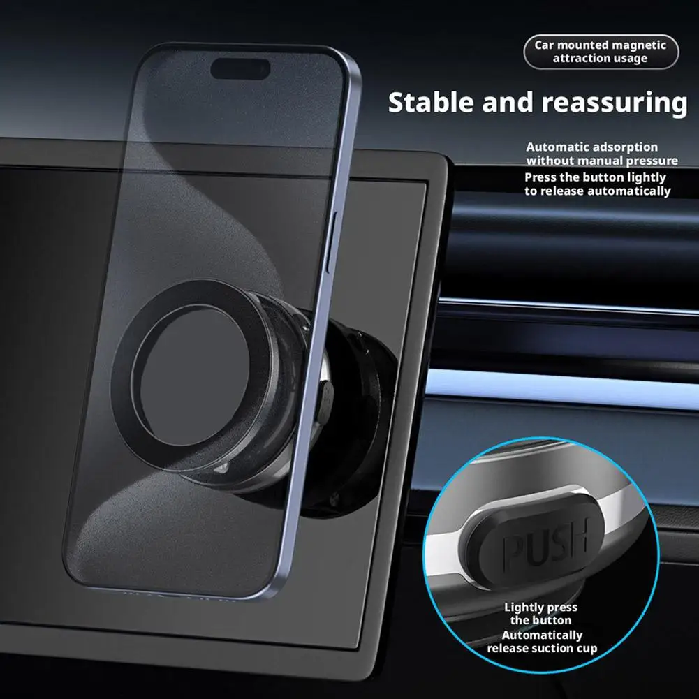 Electric Magnetic Turntable Folding Mobile Phone Bracket Alloy Plastic Universal Car Central Control Dashboard Navigation Holder