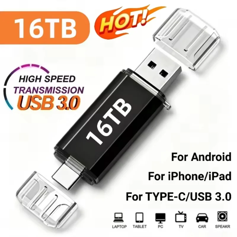 �y�Z�[�����z16TB Type C OTG USB�t���b�V���h���C�u 2 in 1 USB 3.0 Type C iPhone�p 1TB 2TB �y���h���C�u ���� ���o�C���t�H���ƃR���s���[�^�[�Ή�