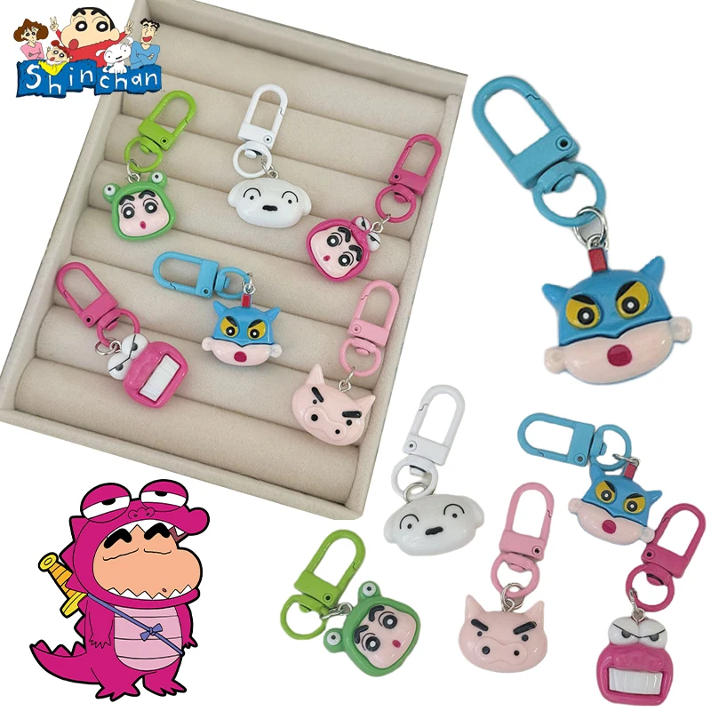 Cartoon Crayon Shin-chan Keychains Kawaii Shinchan Nohara Shiro Bag Pendants Backpacks Accessories Key Ring Decorations Gifts