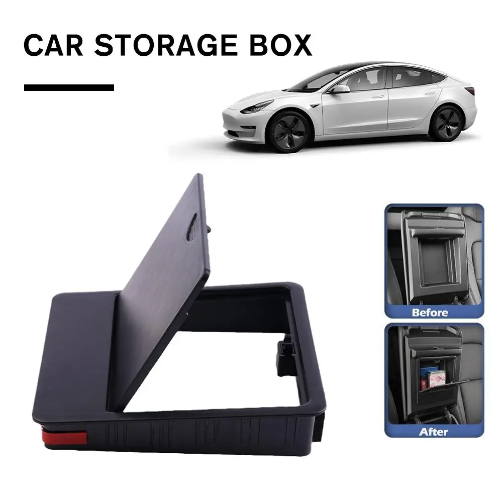 For Tesla Model 3 Model Y 2023 2022 Car Armrest Holder Box Center Console Organizer Armrest Hidden Storage Box Accessories