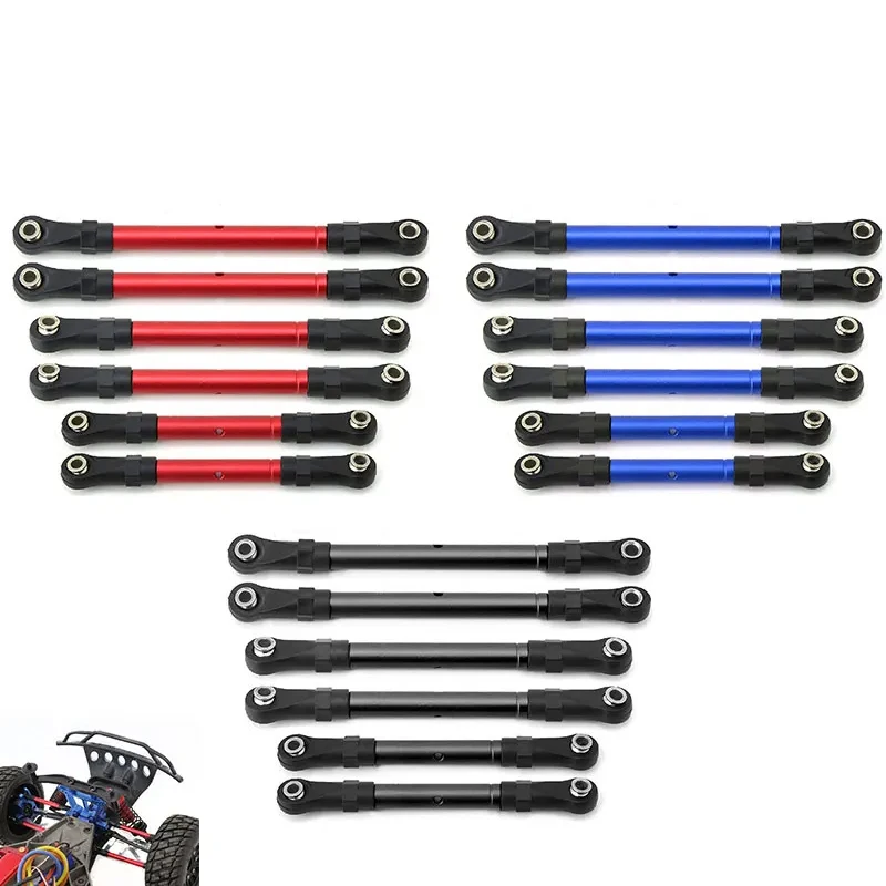 RC Car Adjustable Front & Rear Pull Rod Link Tie Rod Steering Rod For Traxxas Hoss/Slash/Rustler 4WD RC Car Upgrade Parts