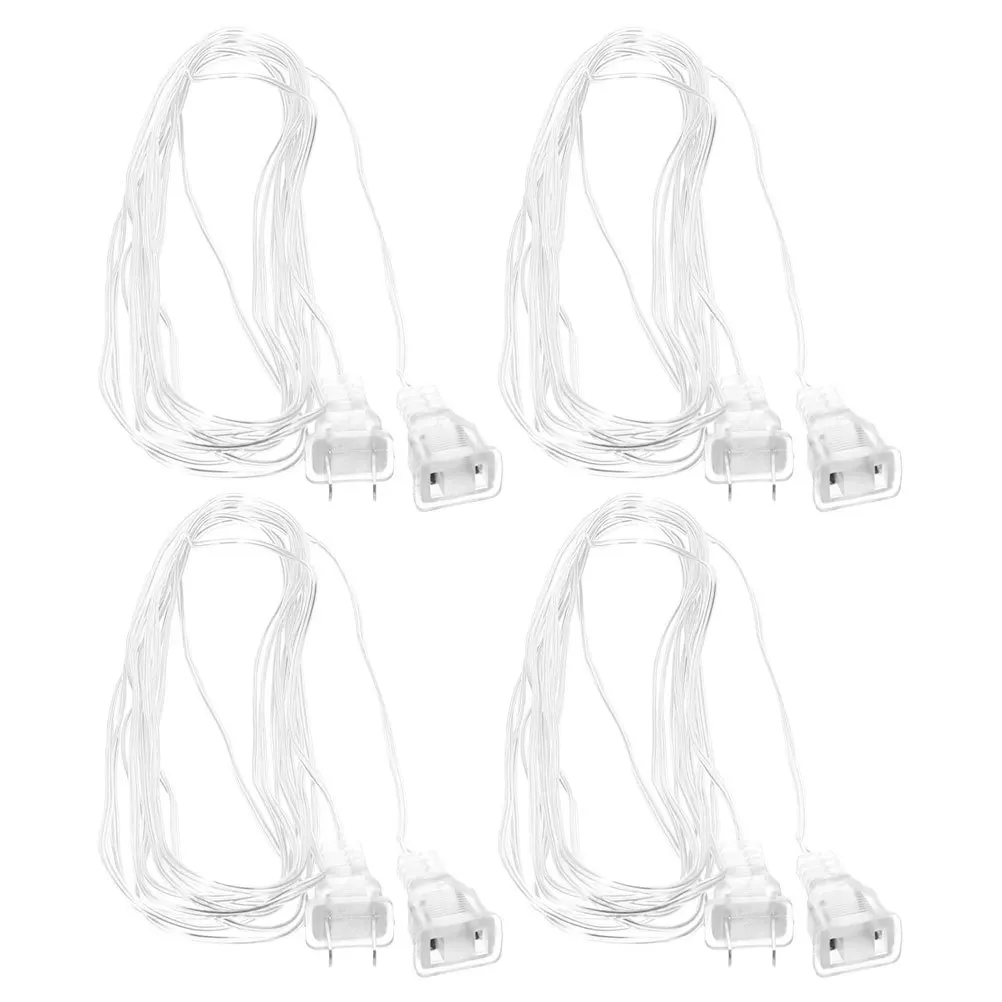 

4pcs 5M Invisible Cord For Indoor Use Ultra Thin Clear Led Light Extension Cable Curtain Light String Lights Power Extension