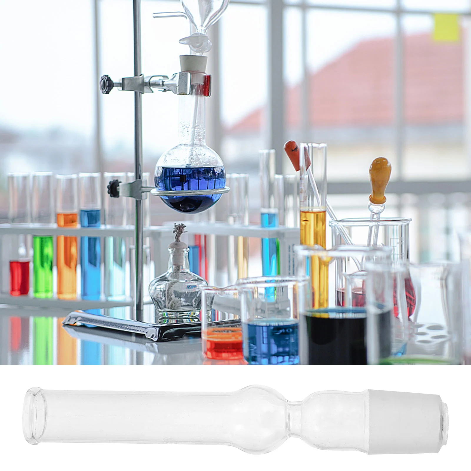 

2Pcs Straight Drying Tube Clear Glass Smooth Inner Wall Practical Experiment Tube for Chemistry Physics Labs Scientific Use