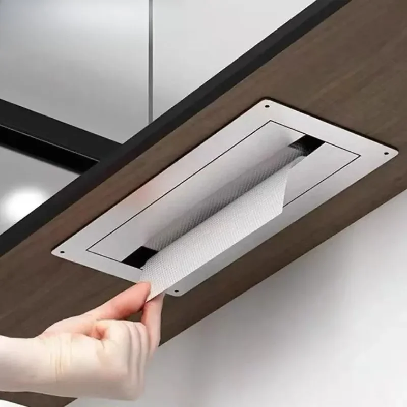 Tissue Holder Toilet Paper Holder 304 Stainless Steel Recessed Wall Mounted Modern Bathroom Toilet Kitchen Paper Towel Dispenser