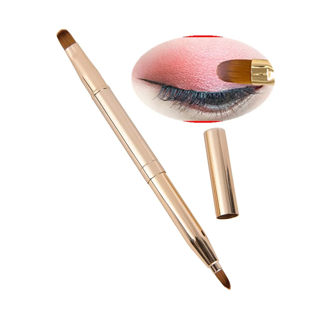 1pc Doppel-headed Pinsel Versenkbare Lippen Pinsel Eye Liner Lidschatten Augenbraue Lippenstift Pinsel Make-Up-Tools
