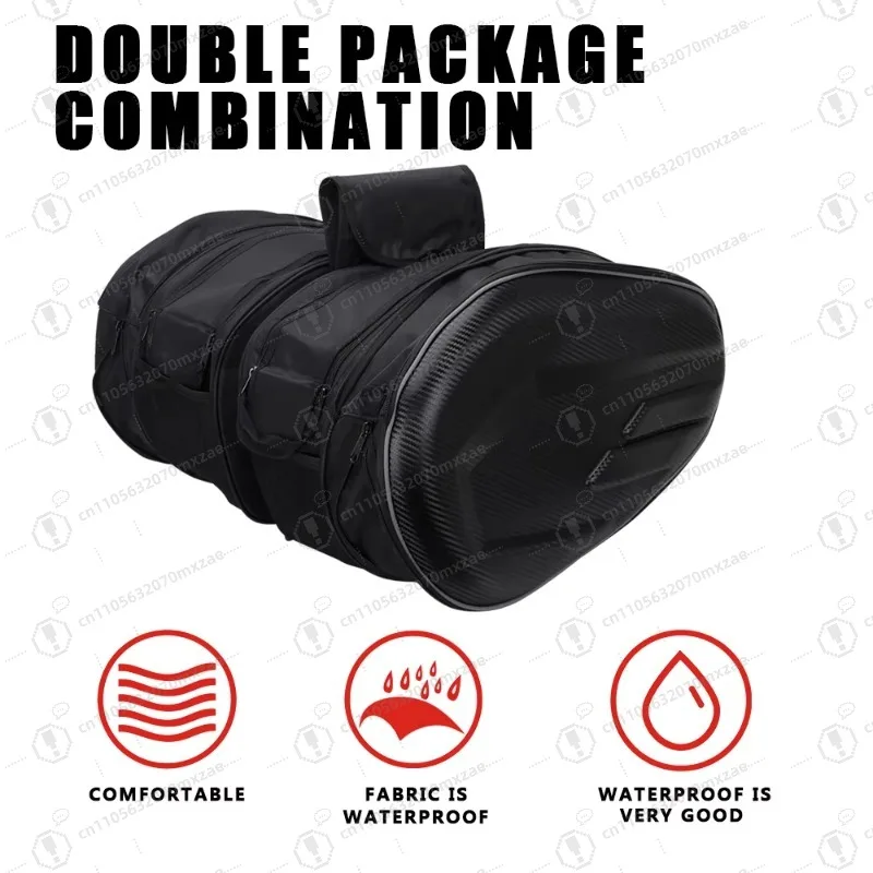 Accessoires de moto, sac de selle à surface dure, sac arrière pour bagages avec housse de pluie