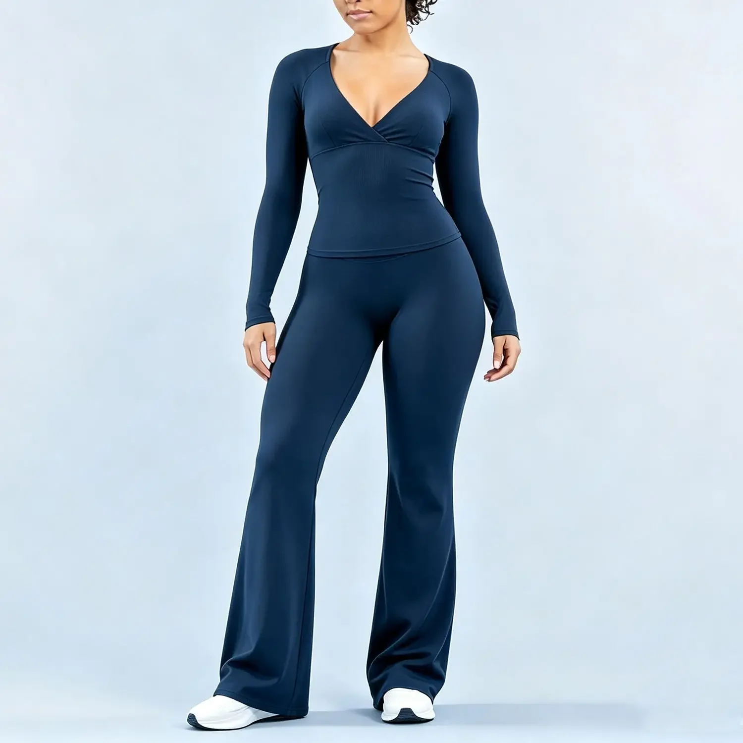ensemble-de-sport-pour-femmes-en-2-pieces-haut-a-manches-longues-et-pantalon-evase-vetements-de-sport-de-performance-decollete-en-v-profond-vetements-de-salle-de-sport-tenue-de-sport-pour-l'entrainement