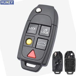 Car Remote Key Shell Case For VOLVO S60 S80 V70 XC70 XC90 Replacement Fob Case 5 Button with Uncut Blade 2004 - 2009